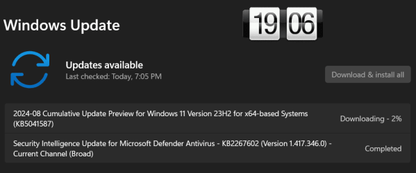 KB5041587 Windows 11 Cumulative Update Preview Build 22621.4112 (22H2 ...