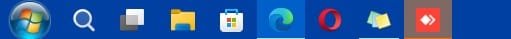 Taskbar in default (darker) blue color when I click the search icon.jpg