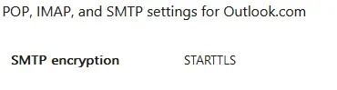 OL2007 does not have SMTP STARTTLS.webp