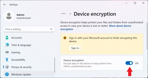 Sign in with your Microsoft account to finish encrypting this device.webp