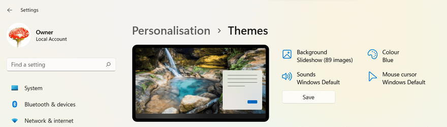 No Button To 'Save' Themes | Windows 11 Forum