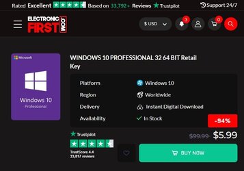 Buy cheap Windows 10 Professional 32 64 Retail Key - Electronic First