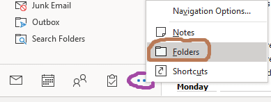 Outlook 2021, Nav pane view selection.png