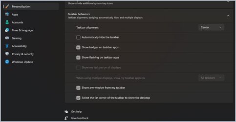 My Taskbar Behaviors settings.jpg