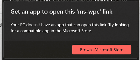 ms-wpc error message on Version 23H2 | Windows 11 Forum