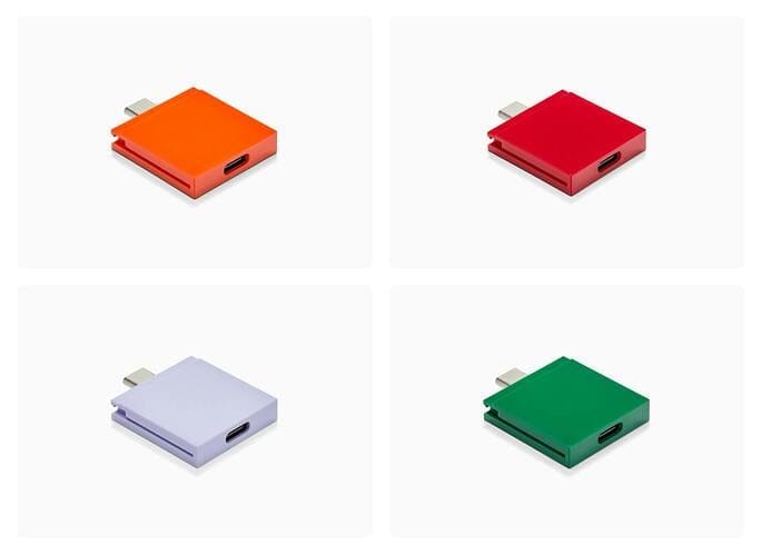 New colors of USB-C Expansion Cards in orange, red, lavender and green