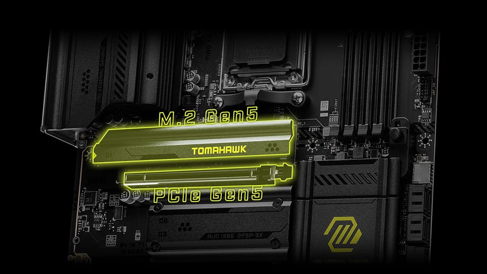 Motherboard with Lightning Gen 5.0 PCIe / M.2 Slot 