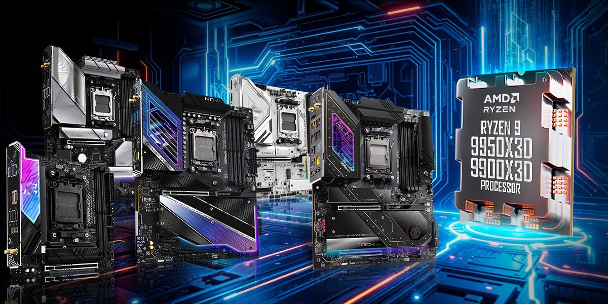 ASRock AM5 Motherboards Now Fully Support AMD Ryzen™ 9 9950X3D & 9900X3D Processors